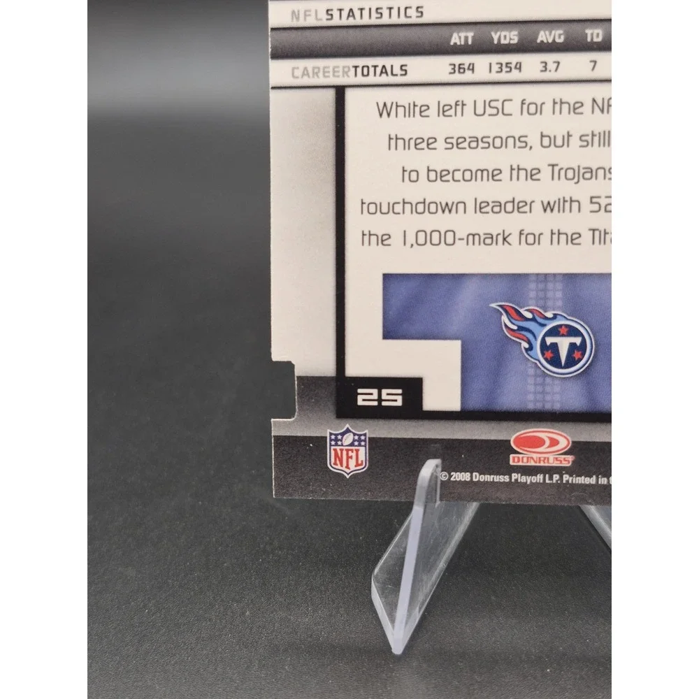 2008 Donruss Elite LenDale White #96;Status Die-Cut Red /25 Tennessee Titans SP
